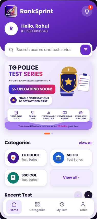 RankSprint app screen